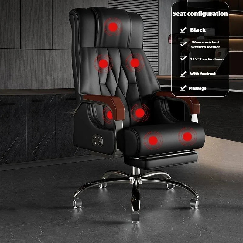 Leather office chairs with rotating elevators, computer chairs, and home electronic sports chairs, comfortable and durable