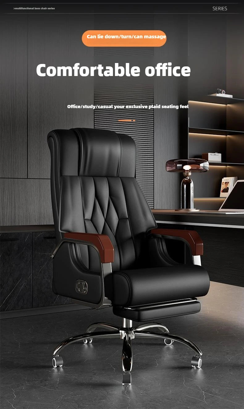 Leather office chairs with rotating elevators, computer chairs, and home electronic sports chairs, comfortable and durable