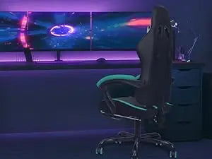 Gaming Chair with Linkage High Back Video Gaming Chair, Black/White