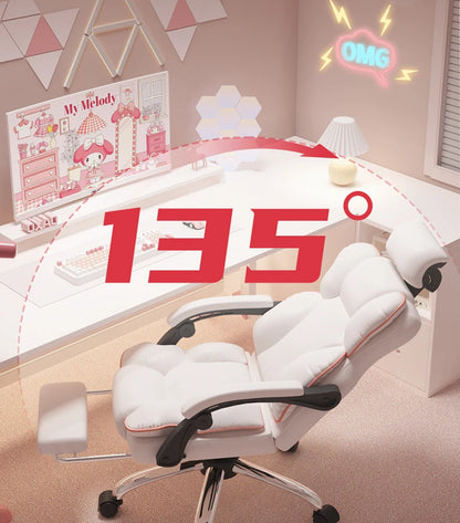 Low Price Kawaii Office Chair Back Cushion White Luxury Girls Gaming Chair Aesthetic Rotatable Silla Gamer Office Furniture