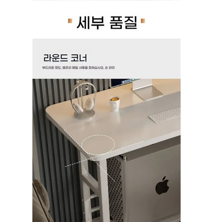 Double-Layer Small Office Desk Adjustable Height Side Mobile Workbenchmobile Laptop Computer Standing Simplicity Bedroom Desk