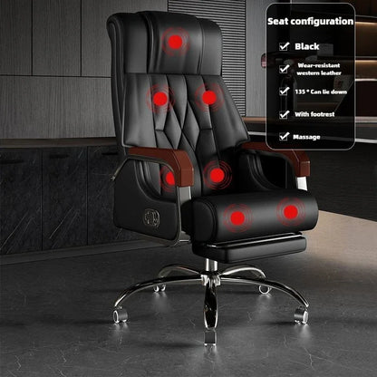 Leather office chairs with rotating elevators, computer chairs, and home electronic sports chairs, comfortable and durable