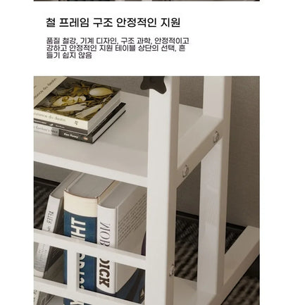 Double-Layer Small Office Desk Adjustable Height Side Mobile Workbenchmobile Laptop Computer Standing Simplicity Bedroom Desk