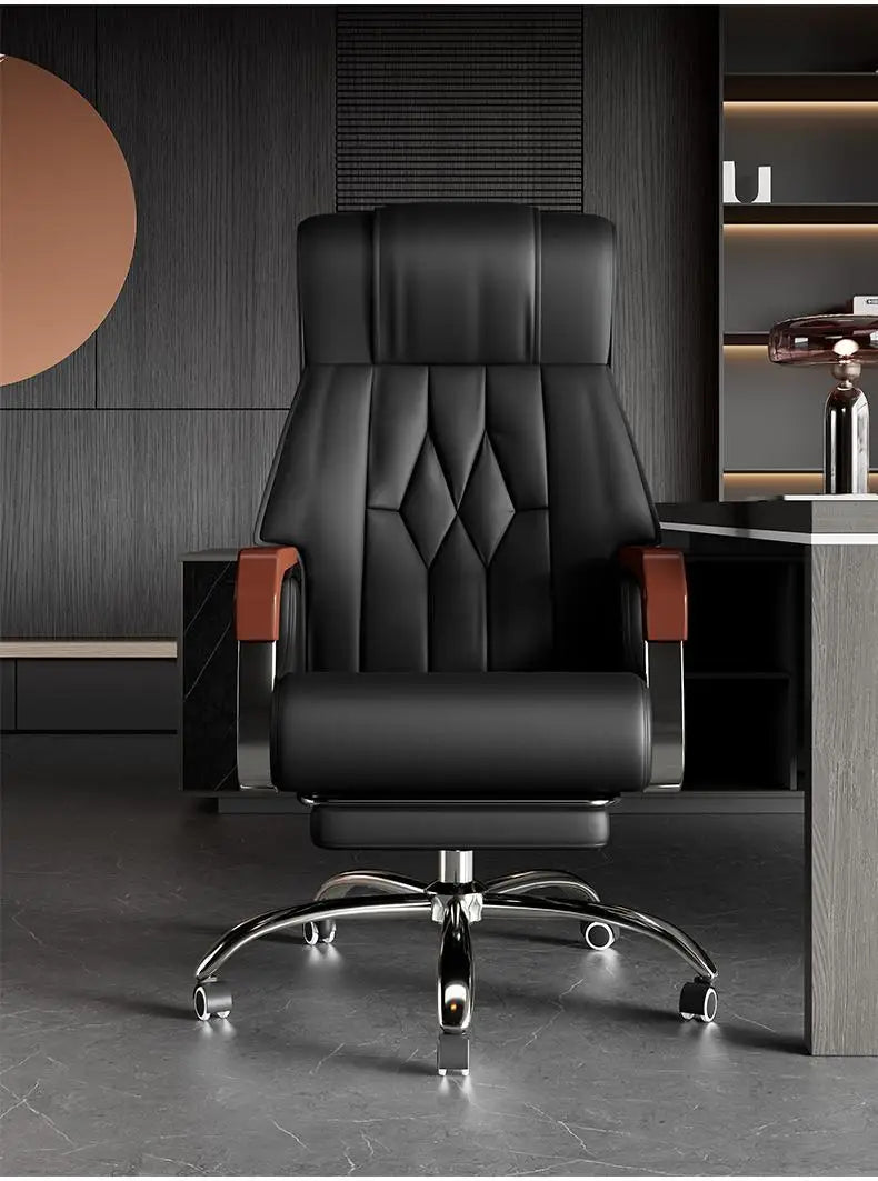 Leather office chairs with rotating elevators, computer chairs, and home electronic sports chairs, comfortable and durable