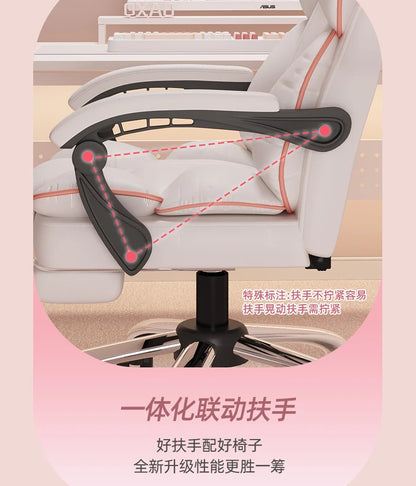 Low Price Kawaii Office Chair Back Cushion White Luxury Girls Gaming Chair Aesthetic Rotatable Silla Gamer Office Furniture