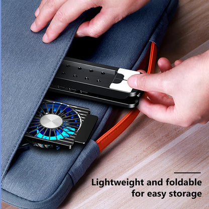 Laptop Cooling Pad with 2/4 Fans Foldable Notebook Stand RGB Silent Gaming Laptop Cooler Fan 7 Height for 11-17.3 Inch Notebook