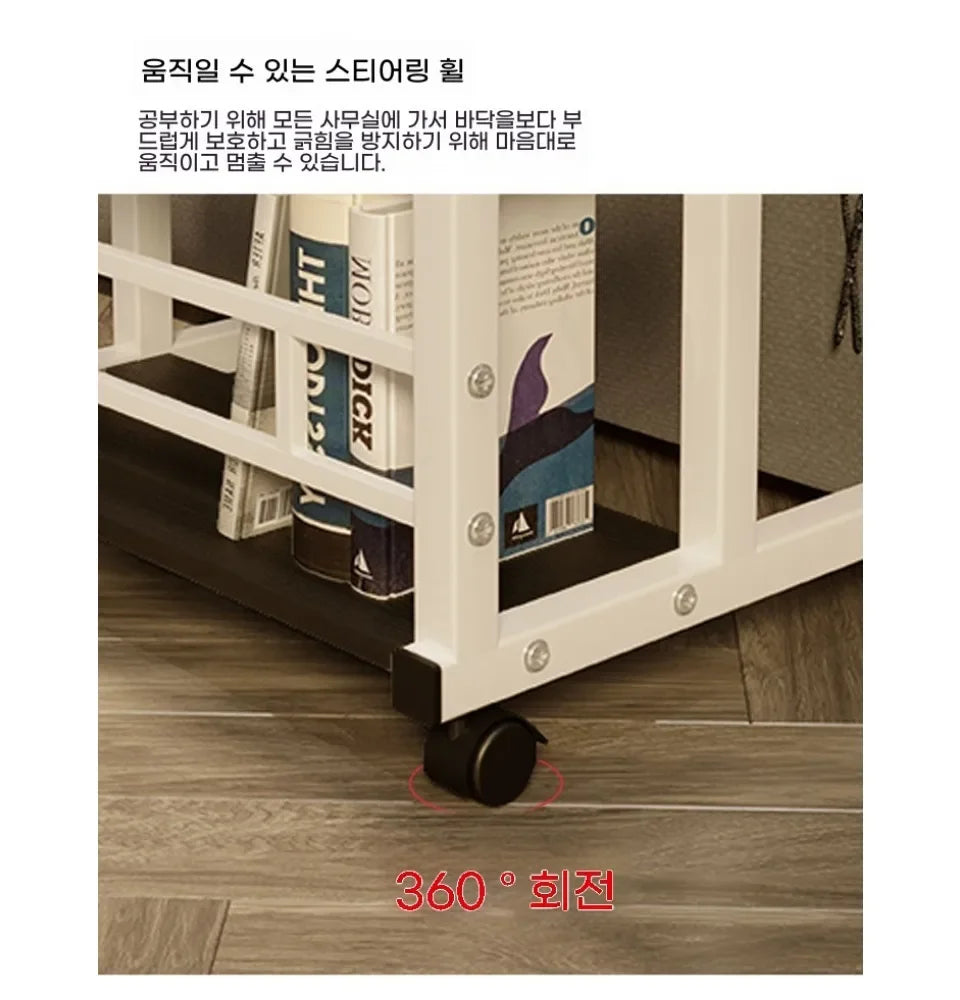 Double-Layer Small Office Desk Adjustable Height Side Mobile Workbenchmobile Laptop Computer Standing Simplicity Bedroom Desk