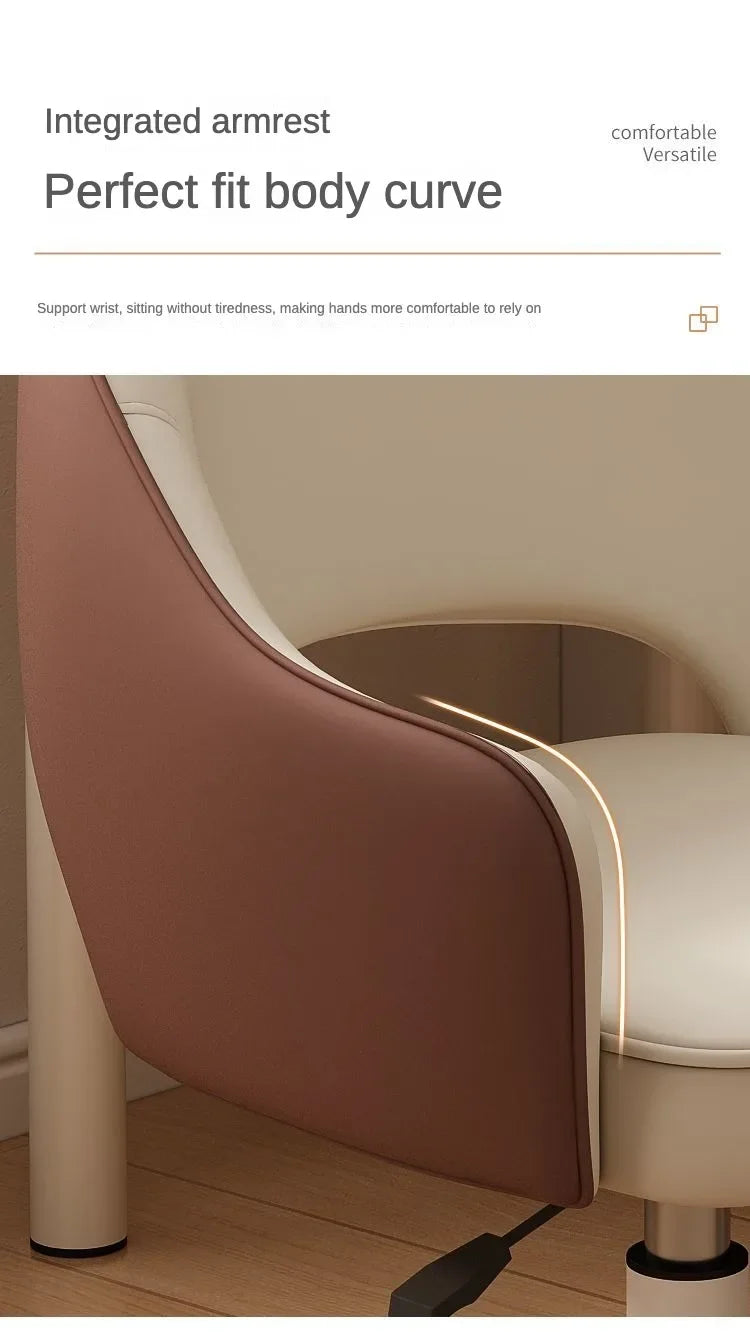 Computer Chair Home Sedentary Comfortable Swivel Chair Girls Bedroom Makeup Chair Dormitory Student Study Desk Back Stool