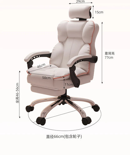Low Price Kawaii Office Chair Back Cushion White Luxury Girls Gaming Chair Aesthetic Rotatable Silla Gamer Office Furniture
