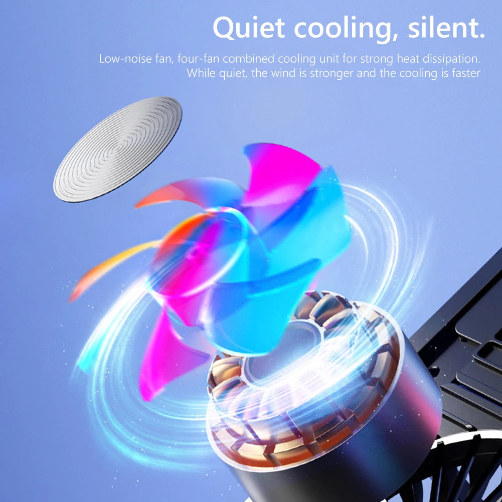 Laptop Cooling Pad with 2/4 Fans Foldable Notebook Stand RGB Silent Gaming Laptop Cooler Fan 7 Height for 11-17.3 Inch Notebook