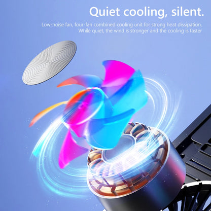 Laptop Cooling Pad with 2/4 Fans Foldable Notebook Stand RGB Silent Gaming Laptop Cooler Fan 7 Height for 11-17.3 Inch Notebook