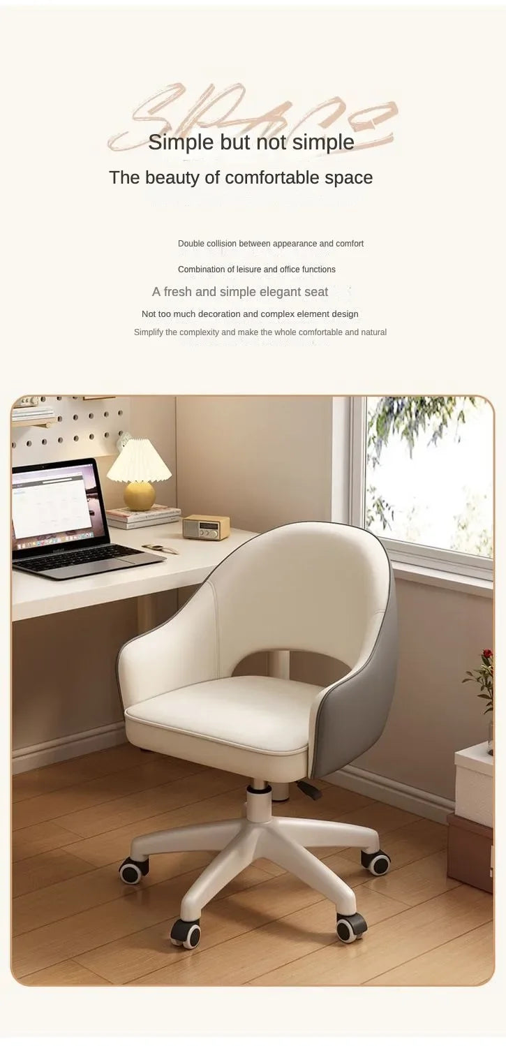 Computer Chair Home Sedentary Comfortable Swivel Chair Girls Bedroom Makeup Chair Dormitory Student Study Desk Back Stool