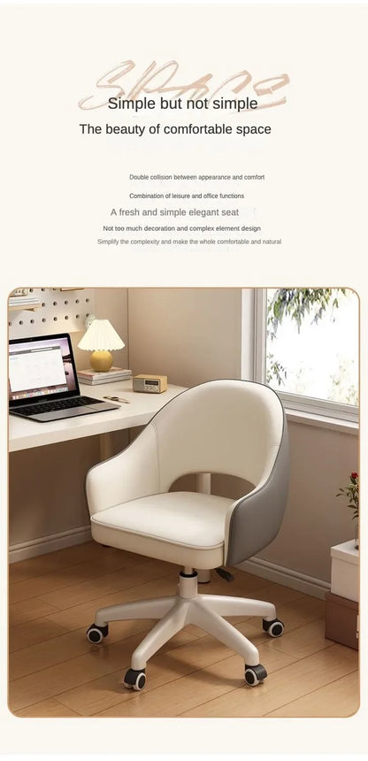 Computer Chair Home Sedentary Comfortable Swivel Chair Girls Bedroom Makeup Chair Dormitory Student Study Desk Back Stool
