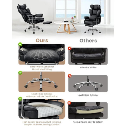 Ergonomic Reclining Chair High Back with Lumbar Support, Large Home Office Chair