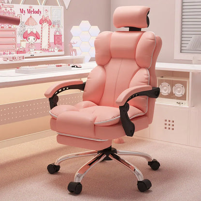 Low Price Kawaii Office Chair Back Cushion White Luxury Girls Gaming Chair Aesthetic Rotatable Silla Gamer Office Furniture