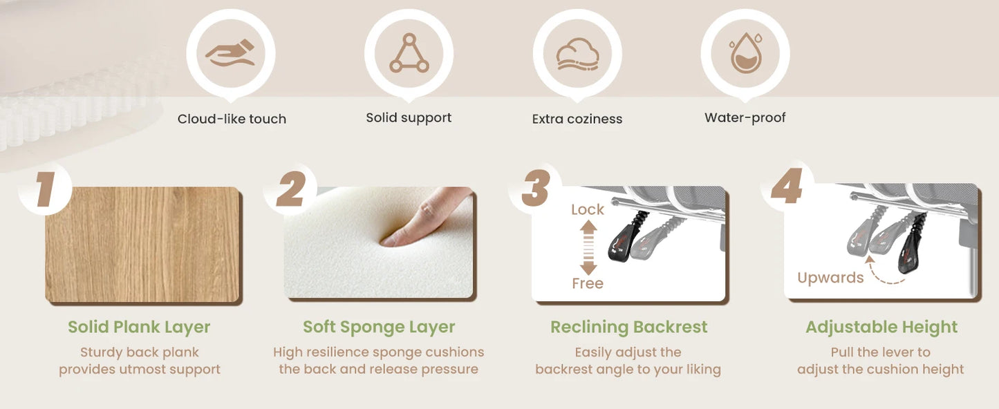 Ergonomic Reclining Chair High Back with Lumbar Support, Large Home Office Chair