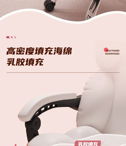 Low Price Kawaii Office Chair Back Cushion White Luxury Girls Gaming Chair Aesthetic Rotatable Silla Gamer Office Furniture