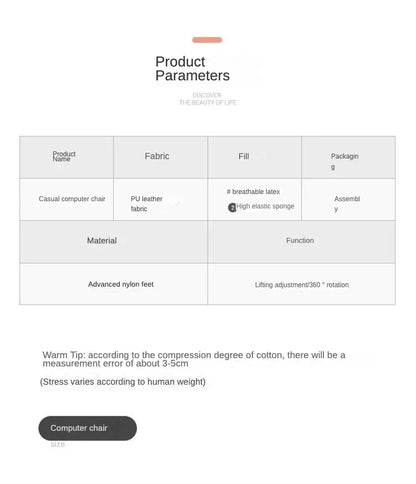 Computer Chair Home Sedentary Comfortable Swivel Chair Girls Bedroom Makeup Chair Dormitory Student Study Desk Back Stool