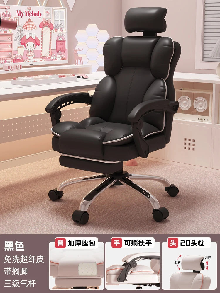 Low Price Kawaii Office Chair Back Cushion White Luxury Girls Gaming Chair Aesthetic Rotatable Silla Gamer Office Furniture