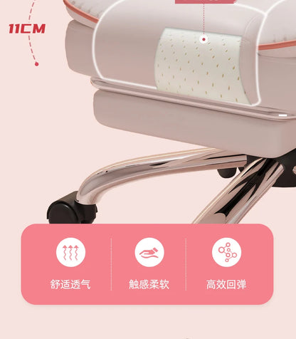 Low Price Kawaii Office Chair Back Cushion White Luxury Girls Gaming Chair Aesthetic Rotatable Silla Gamer Office Furniture