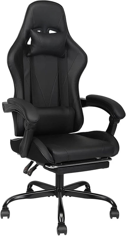 Gaming Chair with Linkage High Back Video Gaming Chair, Black/White