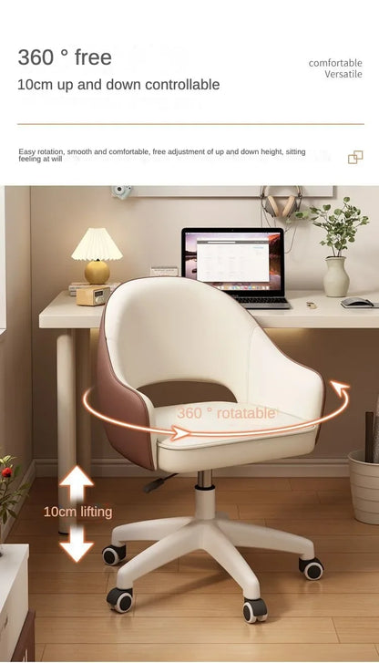 Computer Chair Home Sedentary Comfortable Swivel Chair Girls Bedroom Makeup Chair Dormitory Student Study Desk Back Stool